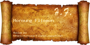 Hornung Filemon névjegykártya